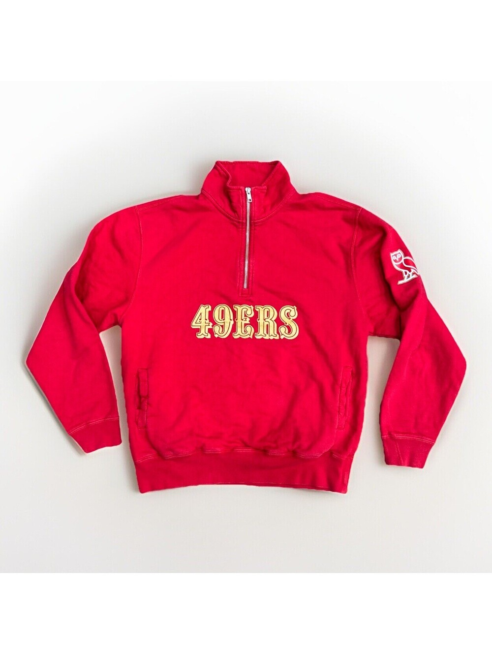 OVO X NFL Quarter Zip Owl 49ers San Francisco Niners Octobers Very Own (Small)